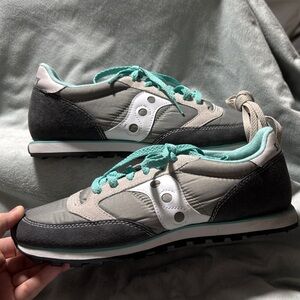 Gray and Teal Sneakers